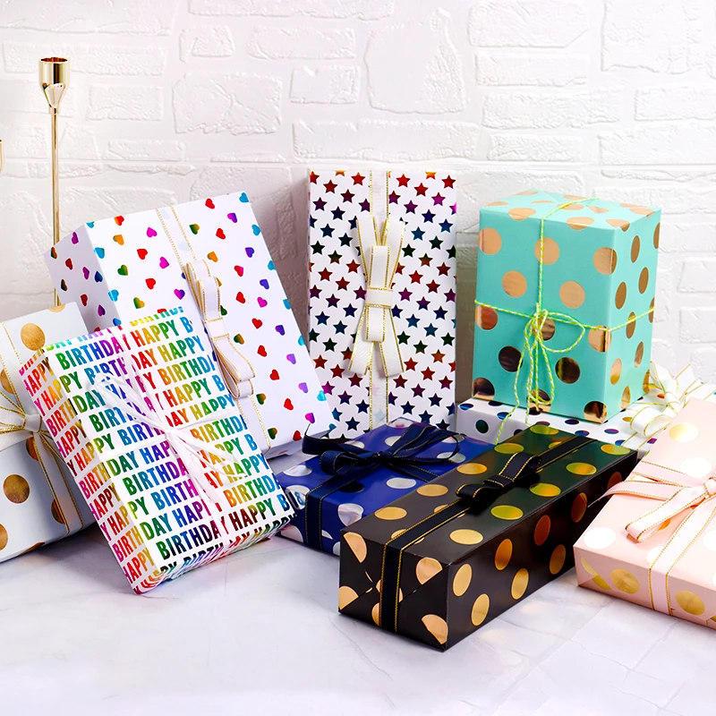 Custom Printed Logo Coloured Tissue Paper Holographic Gift Wrapping Paper For Clothes Packaging