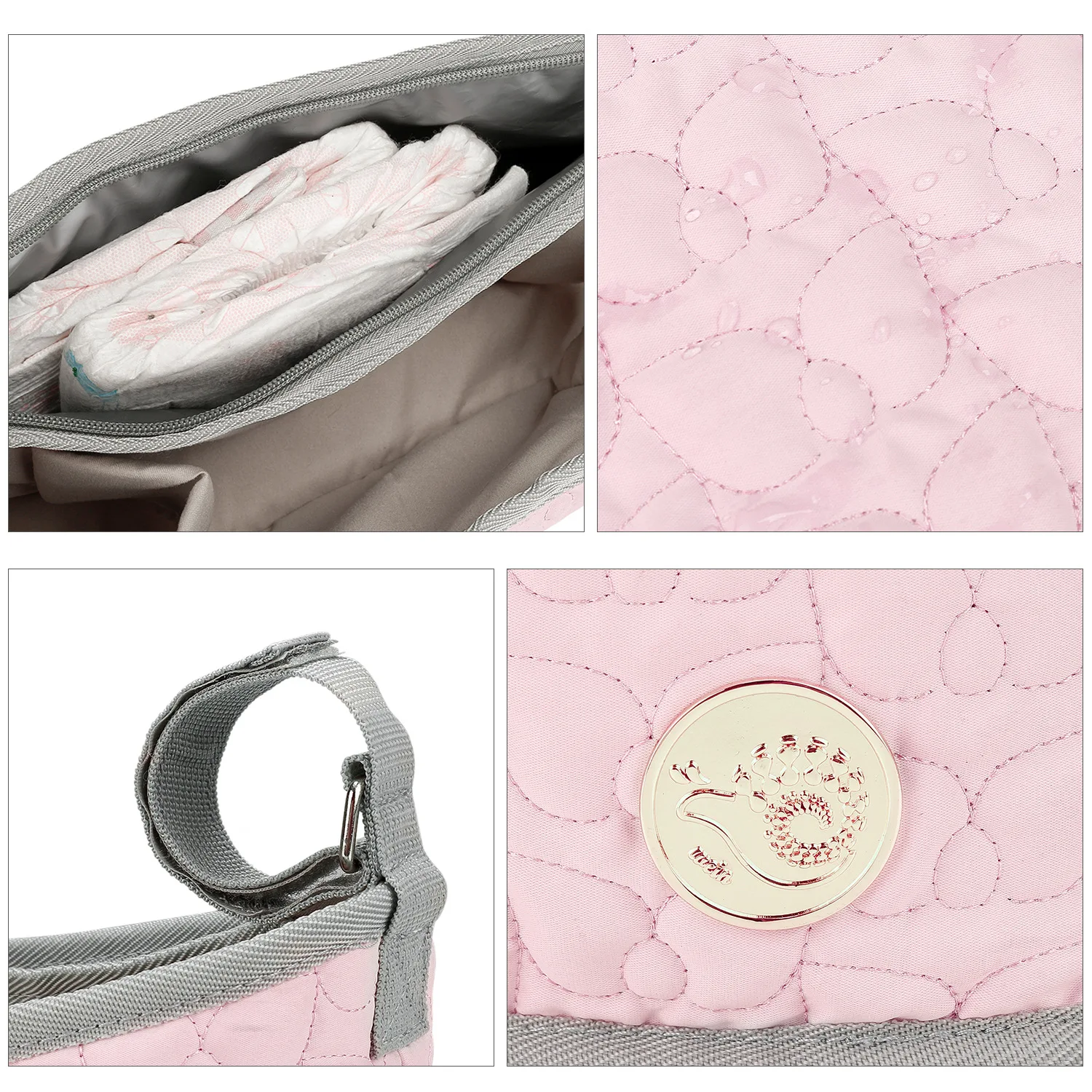 Waterproof Custom Logo Baby Stroller Organizer Storage Diaper Bag Hanging for Mommy Mother with Bottle Compartments Infant Care