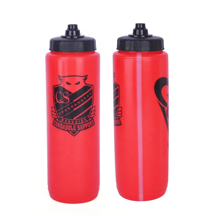 1L Sports Bpa-free Pe Plastic Squeeze Water Bottle With Quick Shot Lid