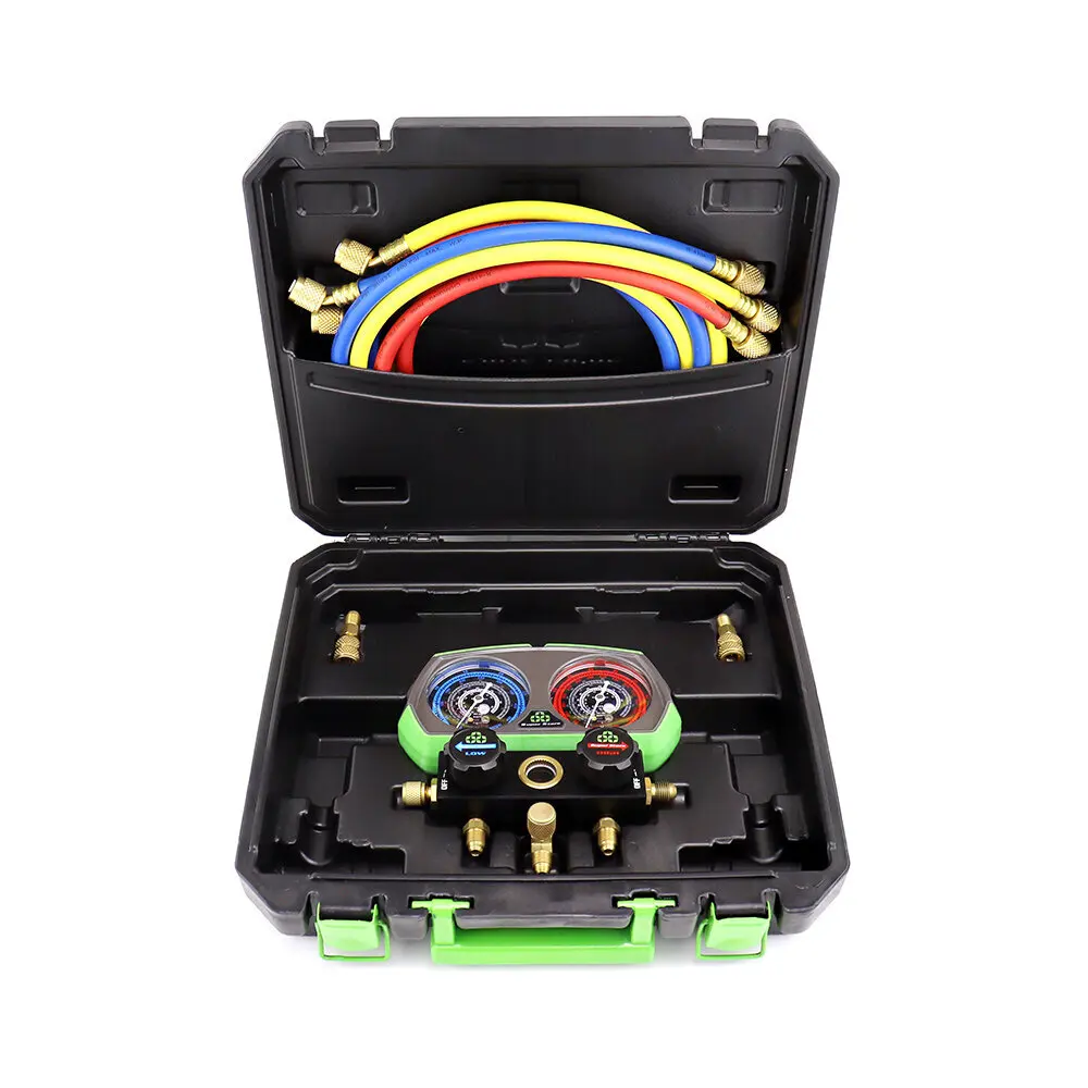 HVAC manifold gauge Super Star brand pressure gauge ST-B268 with ball valve switch