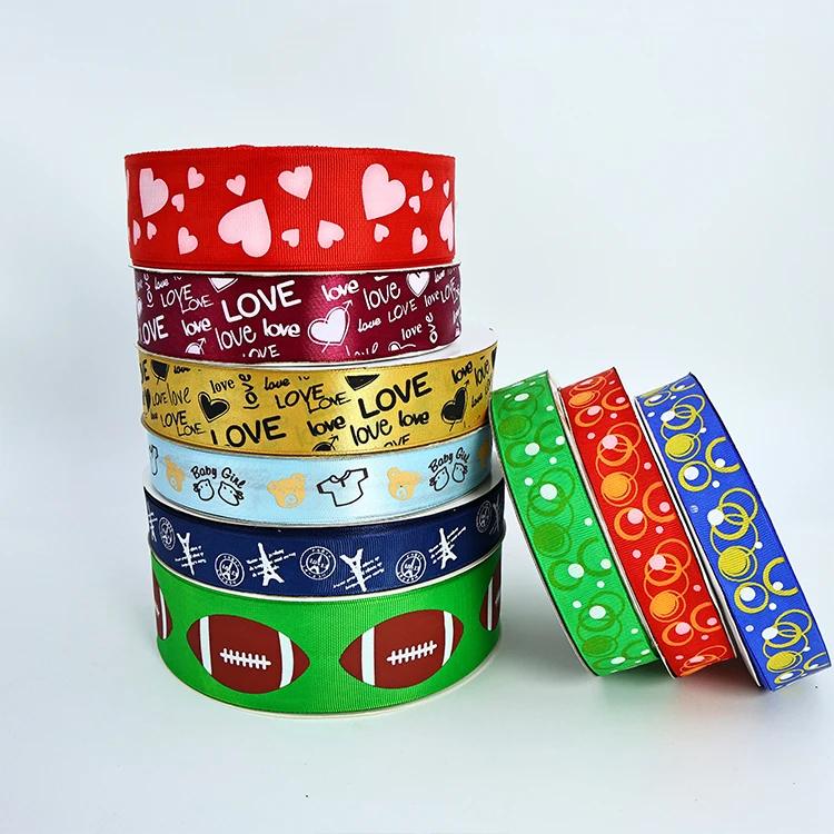 Custom Printed LOVE Grosgrain Ribbon Satin 100% Polyester Gift Wrapping Clothing Accessories Party Decorations High Quality