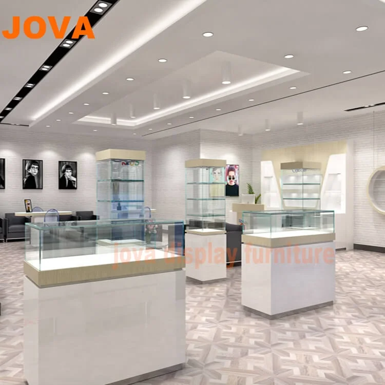 Customize Optical Shop Furniture Glass Sunglasses Showcase Optical Display Showcase