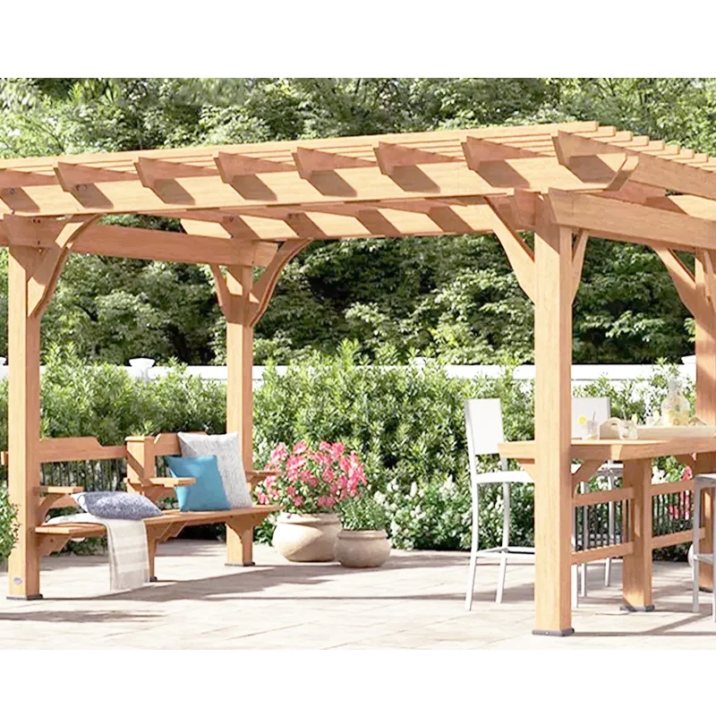 Waterproof pergola canopy large outdoor garden wood pavilion country wpc gazebo patio wpc pergola for all-season