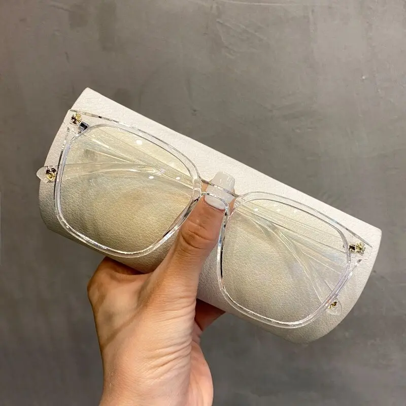 20-6001 Hot Ins Style Designer Custom Logo Oversize Square Frames Anti Bluelight Blocking Glasses Eyeglasses