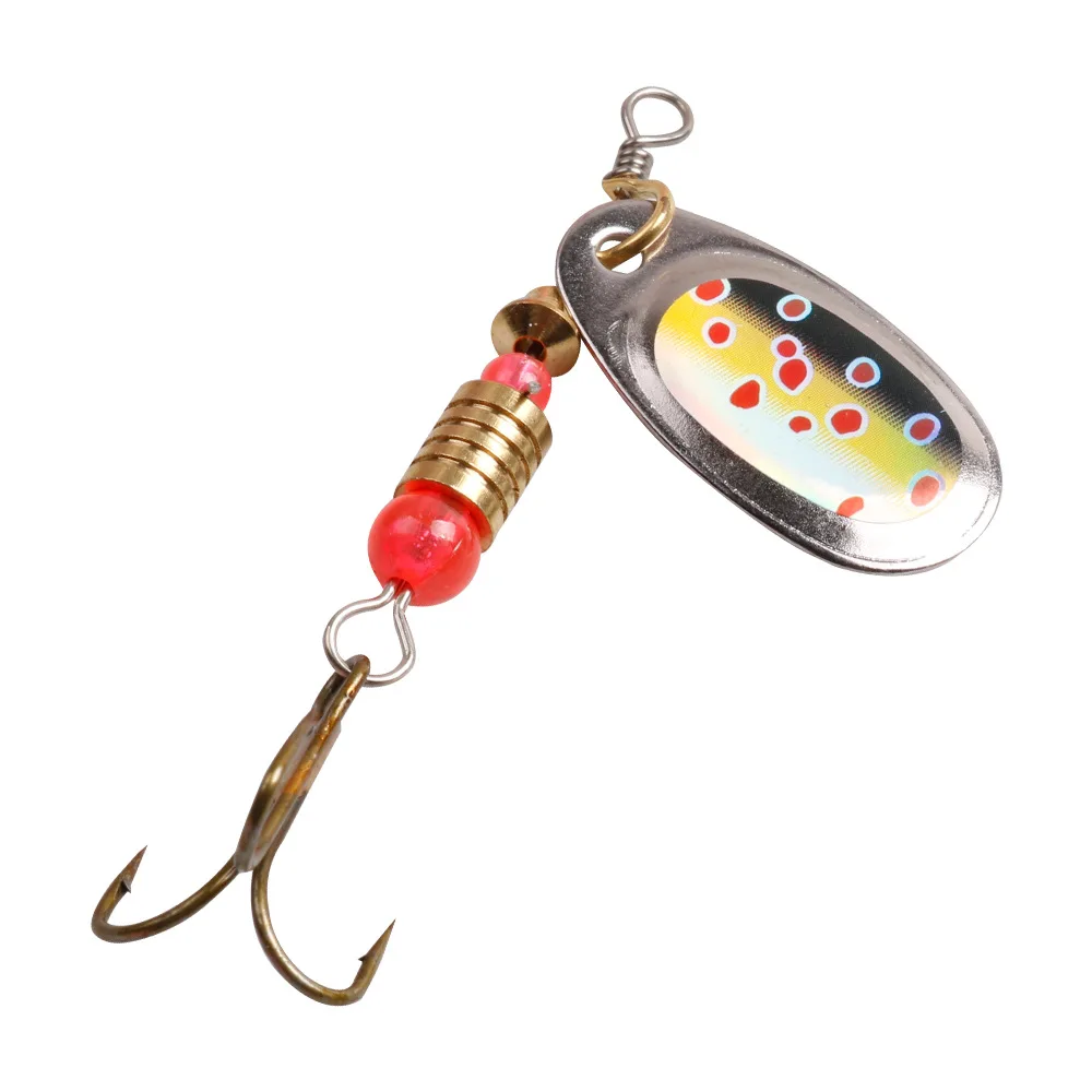 Fishing spinner 3g4g5g metal spoon painted bait lure tail freshwaters spinners with feather french blade