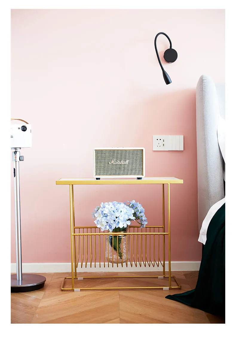 Nordic Design Modern Solid Wood Luxury Bedside Table Nightstand Side Table with 2 Drawer