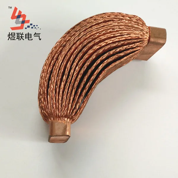 T2 copper 99.9% flexible braids grounding shunt braided wire connector