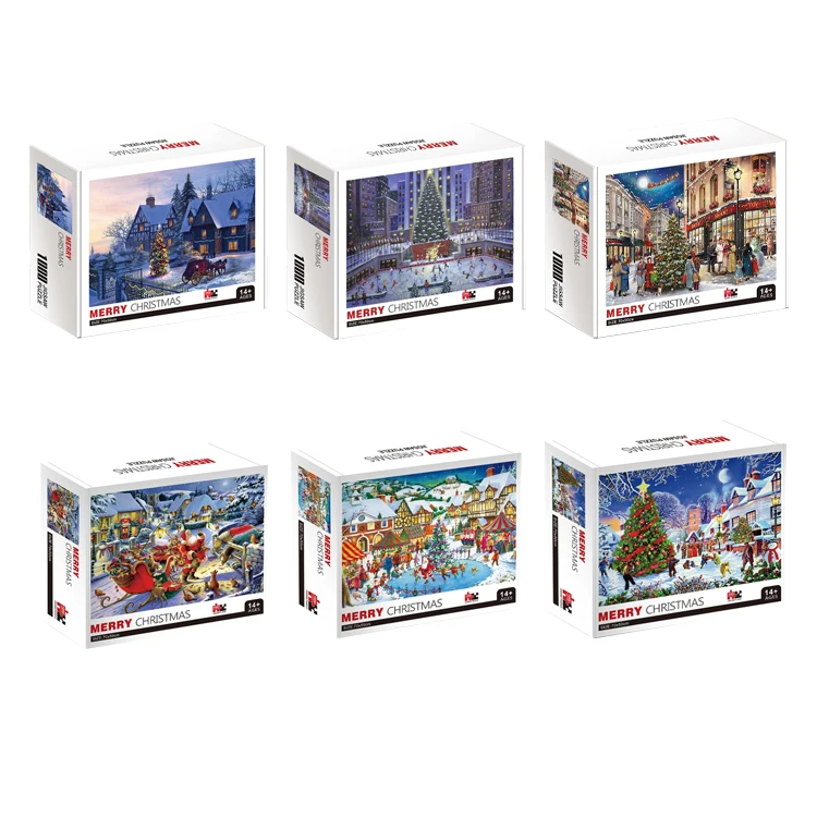 Merry Christmas Educational Paper Puzzle 2022 Christmas Birthday Gifts 1000 Pieces Christmas Jigsaw Puzzle Toys for Children