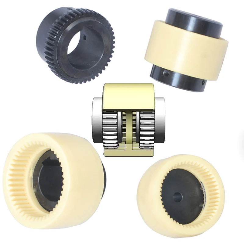 Customized Size Nylon Sleeve Gear shaft Coupling Internal tooth connector for Curved tooth oil pump motor coupling