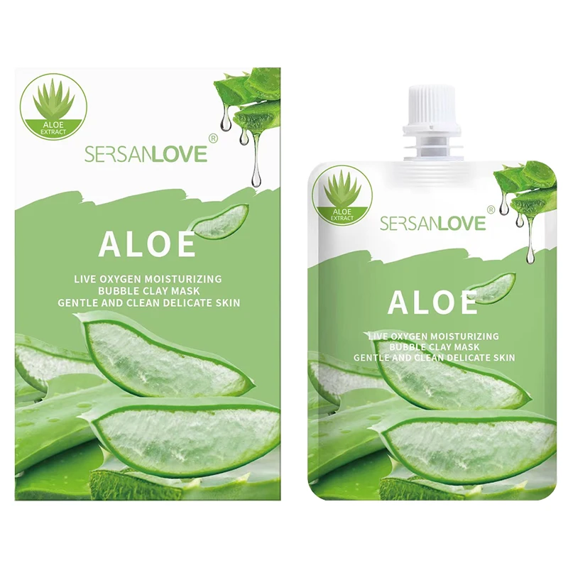 SERSANLOVE Aloe Bubble Clay Mask Pore Cleaner Bubble Clay Mask Blackhead Remove Bubble Clay Mask