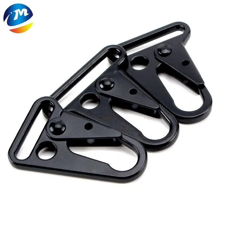Multi Sizes Metal Snap Clip Black Olecranon Hook High Quality Zinc Alloy Metal Bag Buckle Spring Carabiner Tactical Clasps