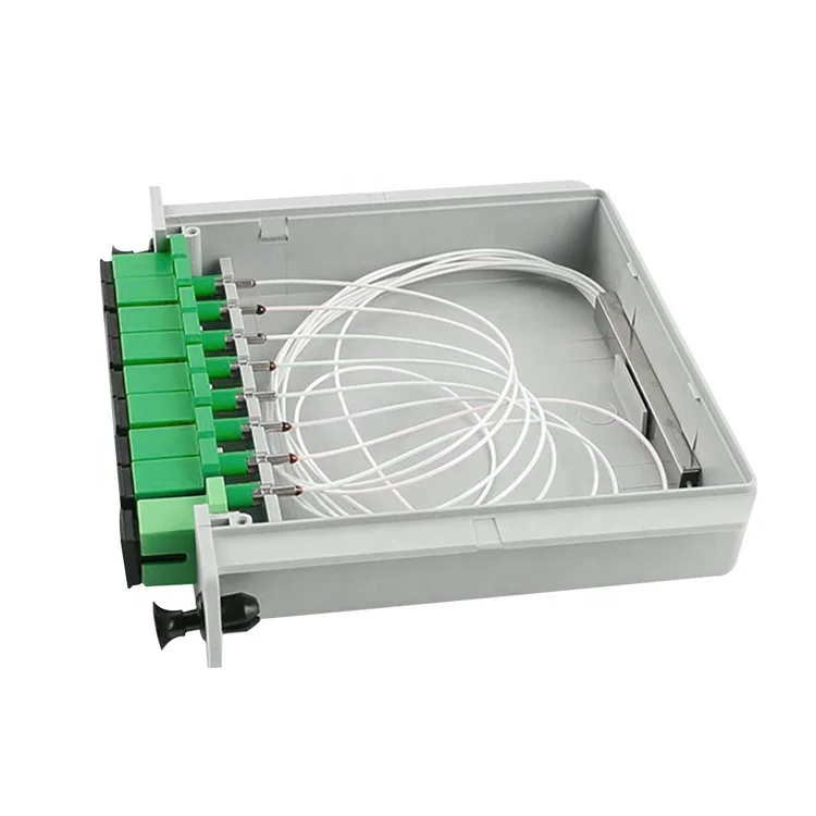 Ftth Fiber Optical PLC LGX ABS Box Cassette Type Splitter FTTH SC LC PC Adapter 1x8 APC Cassette LGX Splitter