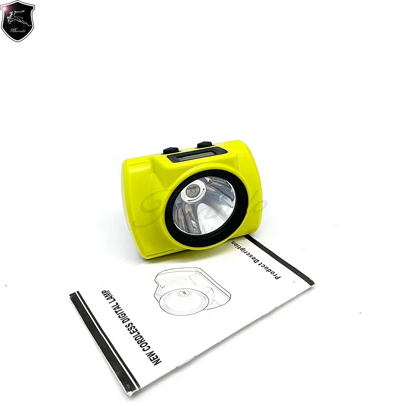 Magnetic attraction charging OLED display 15000 lux lamparas mineras rechargeable mining headlamp cordless miner cap lamp KL6-D