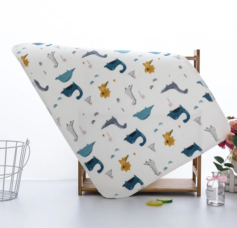 70x90cm Flowers Waterproof Muslin Cotton Changing Mat Baby Diaper Changing Pad