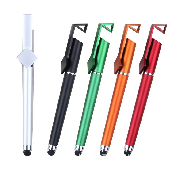 3 in 1 multifunction capacitance touch screen gel pen QR logo printing stylus pen
