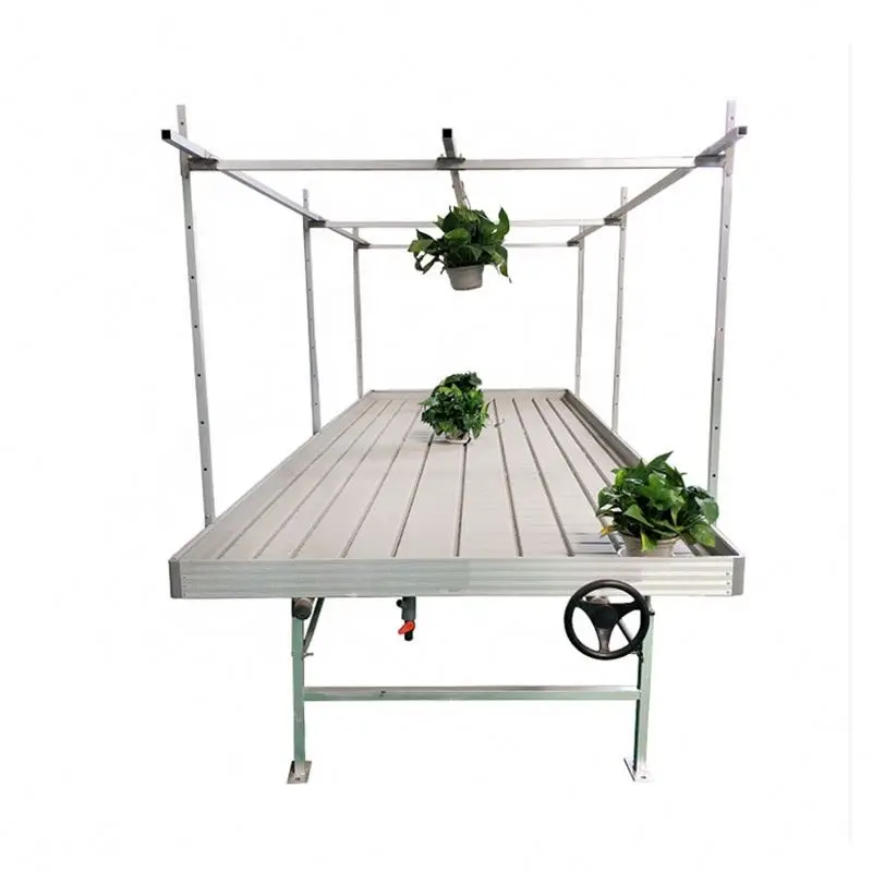 Aluminium hydroponic plant growing flood rolling tray table
