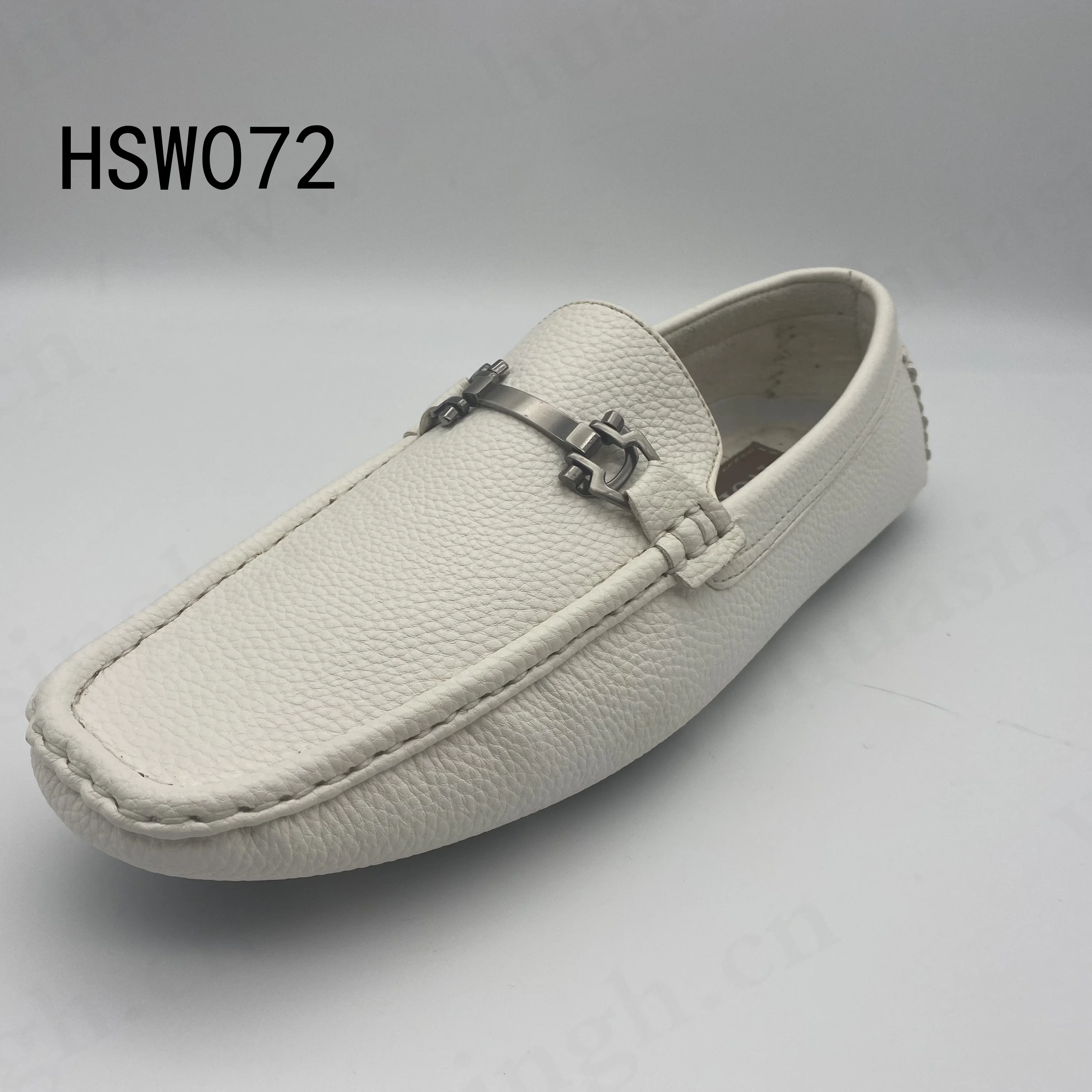 CCW,top level embossed leather upper white peas shoes popular in Spain no shoelace style handmade fashion moccasion shoes HSW072