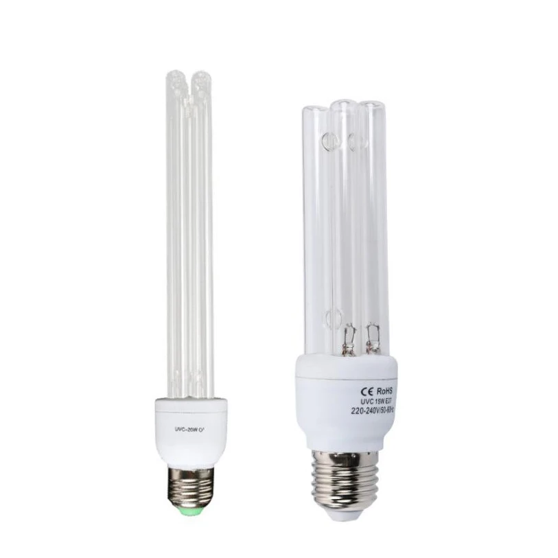 E27 UVC Ultraviolet UV Light Tube Bulb Disinfection Lamp Ozone Sterilization Germicidal Lamp Bulb 15-36W