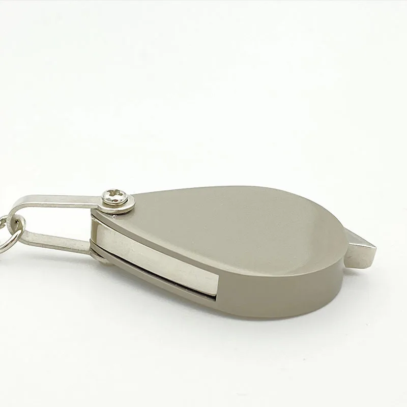 Custom logo 10X Pocket Magnifier Keyring Promotional Souvenir Gifts Alloy Hand Holding Key Chains Mini Magnifying Glass Keychain