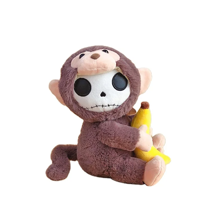 Halloween Plush Human Skeleton Plush Toy with Monkey Hat
