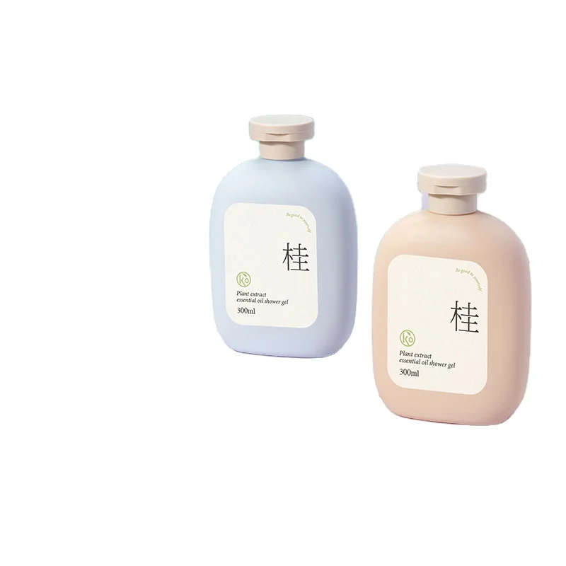 High Quality HDPE Shampoo Body Wash Lotion Pump Bottle Plastic Round Bottle 300ml Skin Care Packaging Accepted