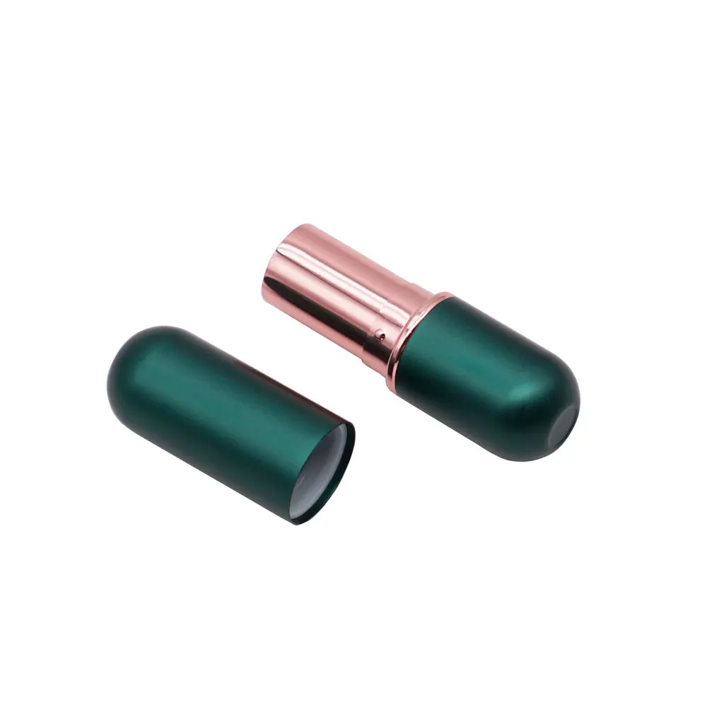
Matte green lipstick tube mini rose gold empty lipstick container for beauty package 