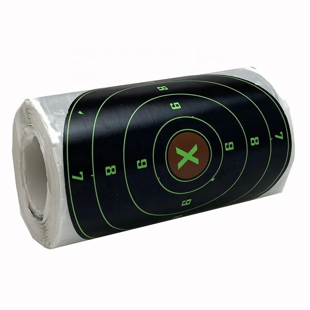 4inch 100pcs/roll Black splash green patch sticker Splatter Burst Adhesive Paper Targets shooting targets for Airgun and Airsof