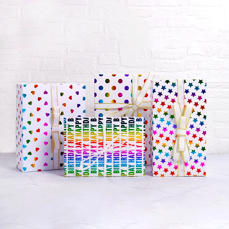 Custom Printed Logo Coloured Tissue Paper Holographic Gift Wrapping Paper For Clothes Packaging
