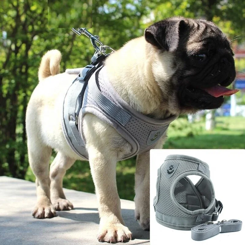 Walking Dog Cat Harness Vest Mesh Reflective Dogs Harness for Small Medium Dog