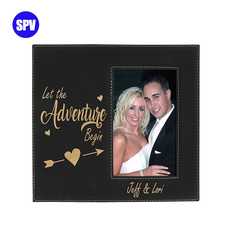 Personalized Logo Laserable Leatherette PU Leather Photo Frame