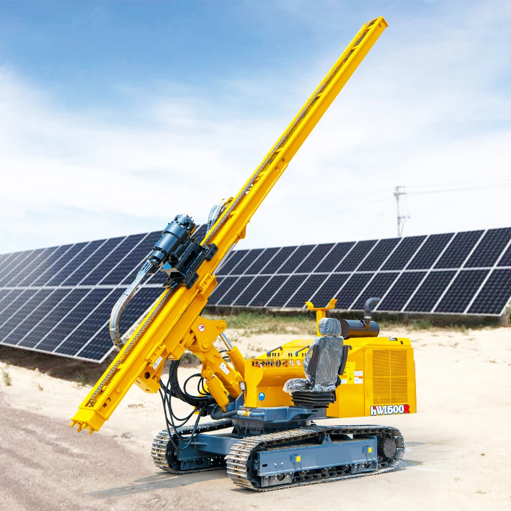 crawler solar ramming machine guardrail photovoltaic piling pile driver machine solar pile drivers with gps