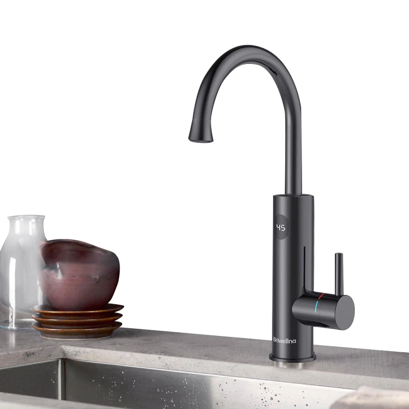 СВЕТОДИОДНЫЙ Цифровой кухонный смеситель Briwellna, Электрический водостойкий кран с мгновенным нагревом и горячей водой, 220 В, 3200 Вт