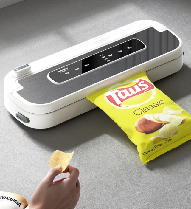 Single-Touch Portable Stainless Steel 65Kpa Vacuum Food Sealer Built-in Cutter Sealer Machine