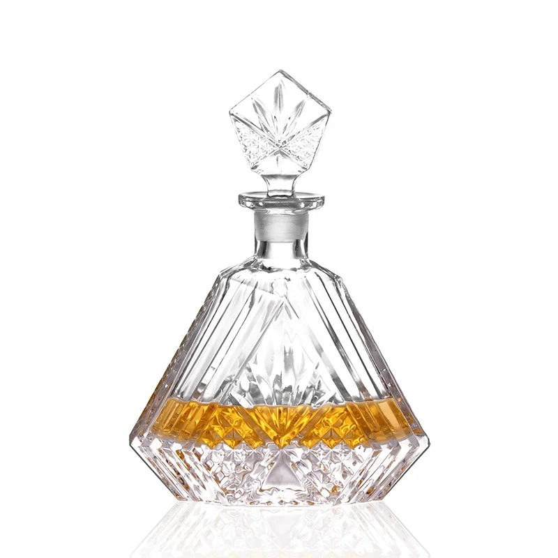 N9 треугольная форма резьба в Дублине дизайн хрустальный стеклянный графин для виски винная бутылка
