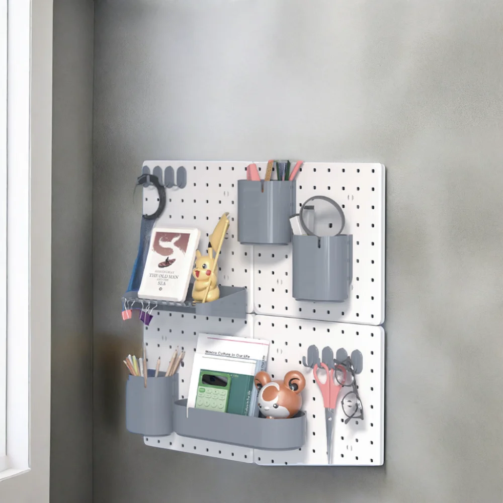 Pegboard Non punching home hole board wall dormitory kitchen bathroom desk desktop wall storage display accessories
