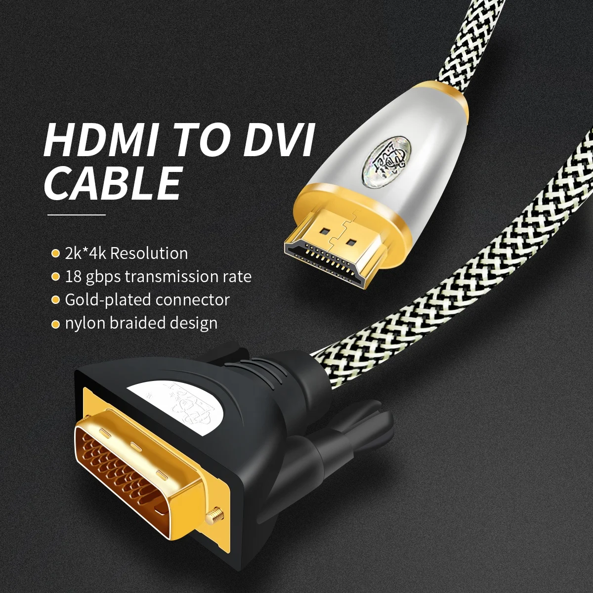 Wholesale HDMI DVI Cable 1080P 3D Factory HDMI TO DVI 24+1 Audio Video Cable for HDTV Computer