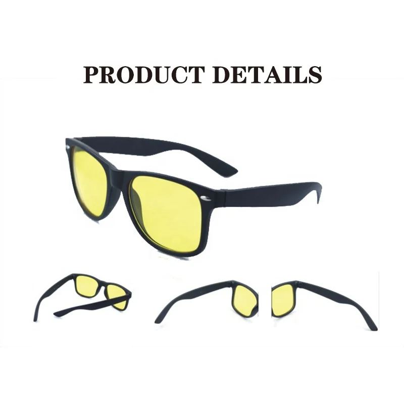 2022 Driving car anti Glare glasses Custom men and women Promotional Sunglasses Black frame Night vision Driving Eyewear