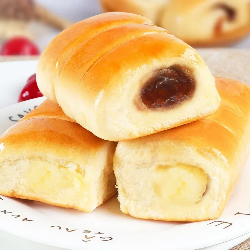 Yixinfoods snack fresh milk and red bean flavor sandwich filled soft bread