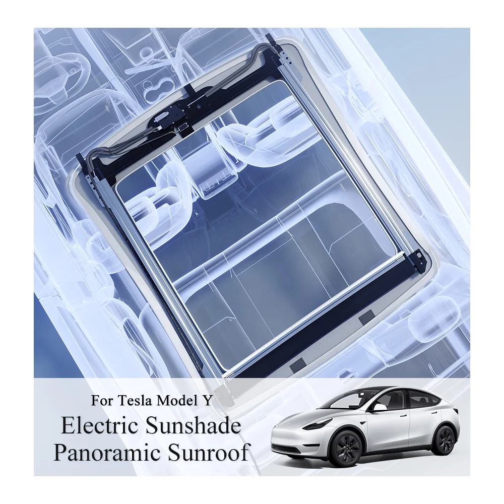 Light weight 	sunroof panoramic car tesla sunshade  Sunroof Retractable Sun Shade For Tesla Model Y