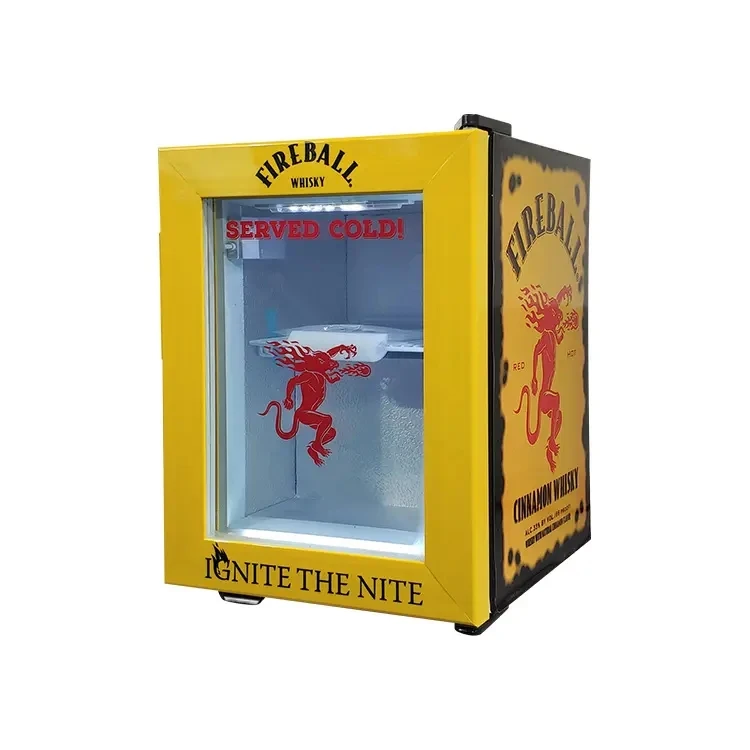 Vanace SC 21L Compact Refrigerator Custom Logo LED Light Glass Door Energy Drink Chocolate Cooler Compressor Mini Fridge