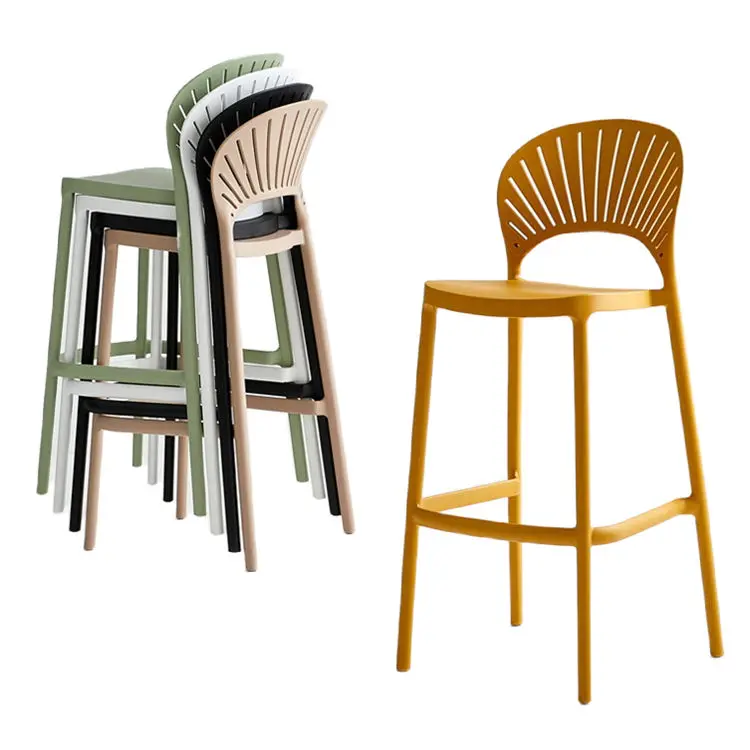industrial restaurant furniture durable plastic frame dining chair High plastic kitchen bar stool height bar chair