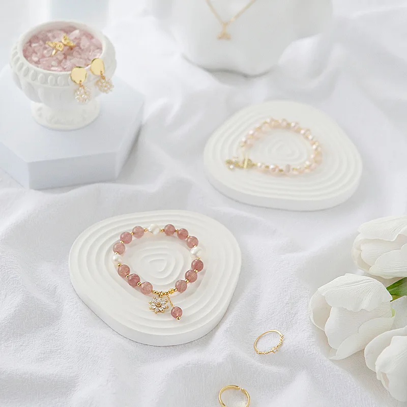 Gypsum Water Ripple Plate Jewelry Bracelet Photography Props Background Decoration Ornaments