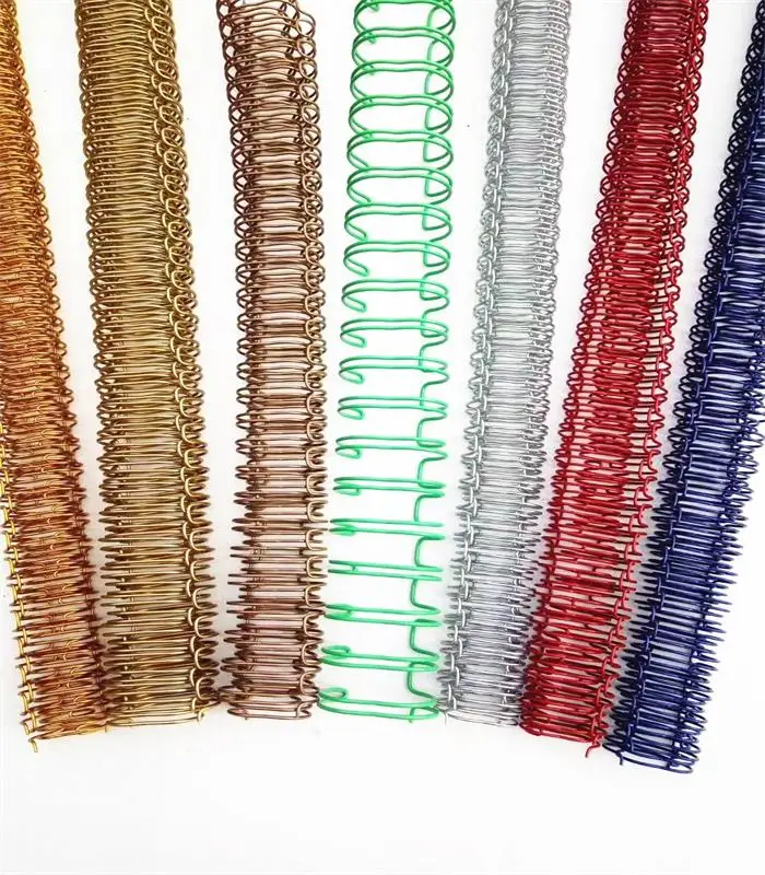 Notebook calender 3/4 inch 19.1 mm 23 loops multicolor Double loop spiral metal wire Double spiral loop