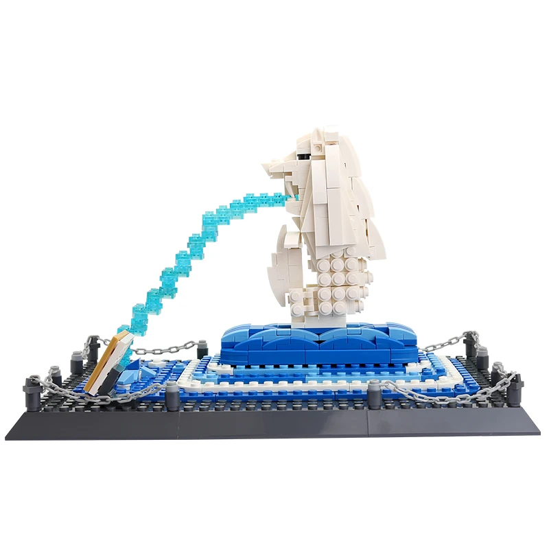 Building Series Attraction 4218 Singapore Merlion Compatible Parts Kids Unisex Educational Building Block Plastic Toy Set