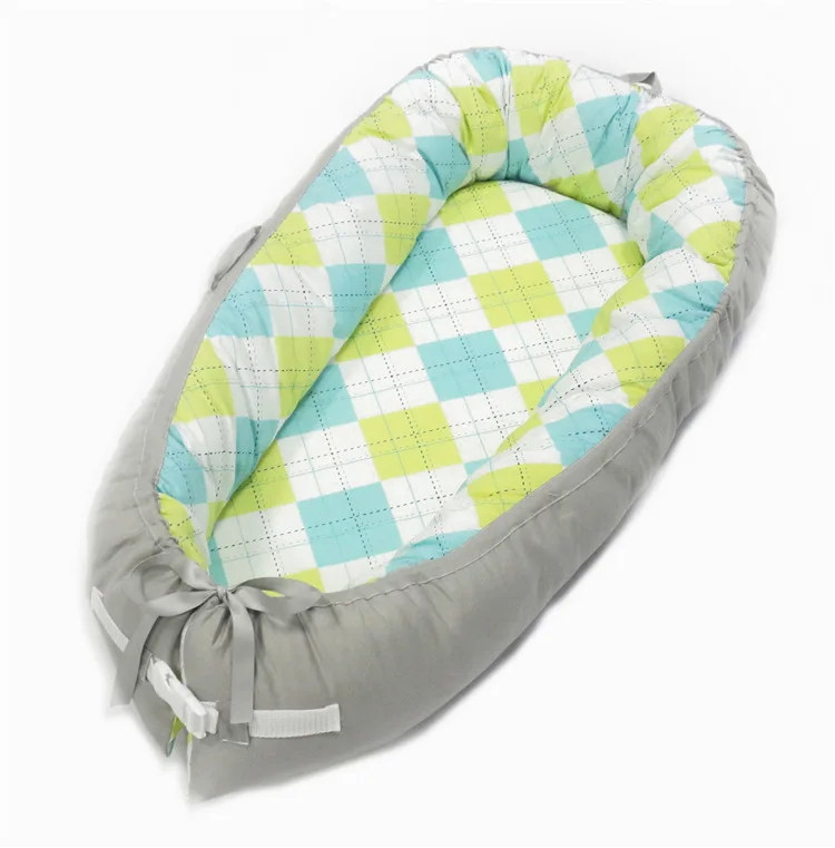 Solid Color Infant Sunggle Pod Nest Cotton Newborn Sleeping Bed Portable Baby Bed