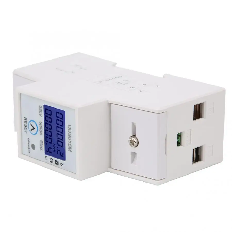 DDS015M Watt Hour Meter Digital Display Single Phase Electric Power Meter Can-be-Reset 230V Electric Meter