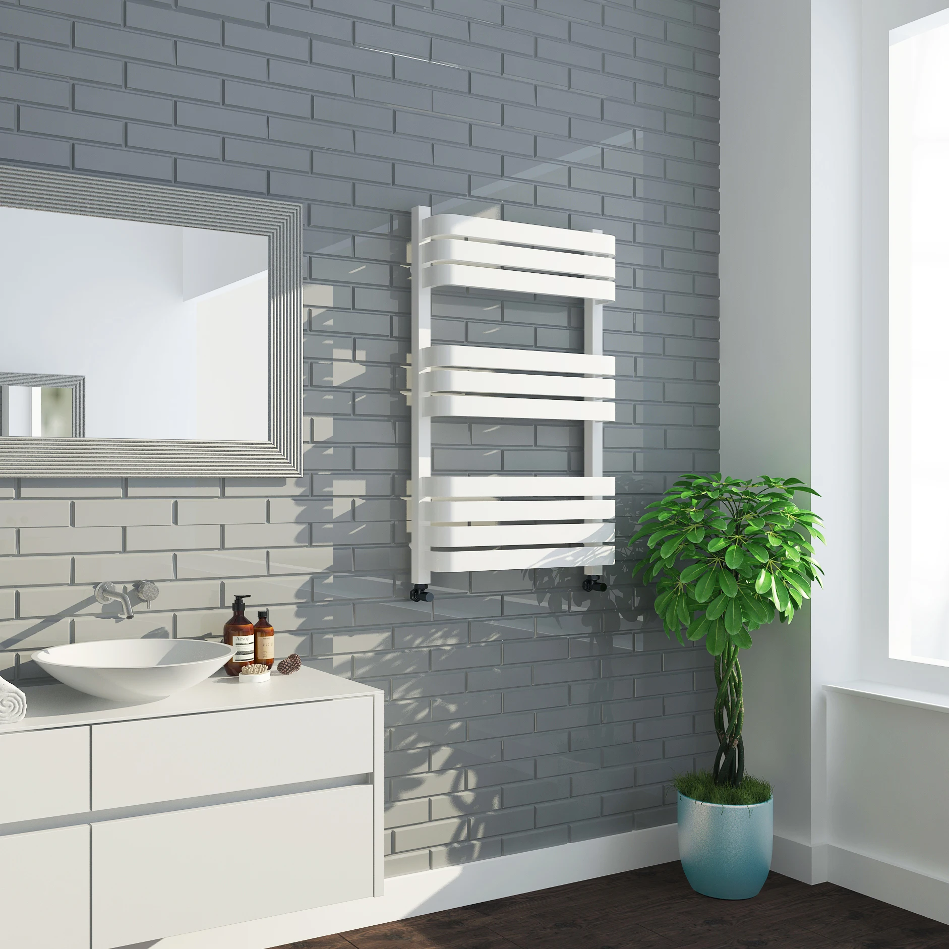 High quality OEM service SUN-D30 800X500 ANTHRACITE Chrome White heated towel rail black algeria cast iron heating radiators