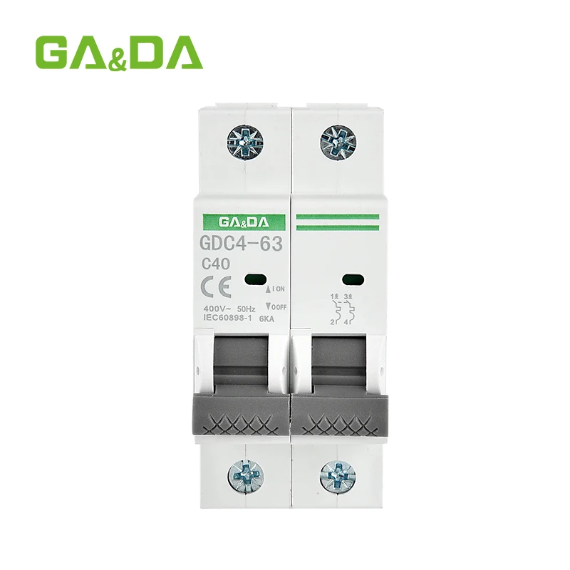 GDC4-63 2P 6KA 63A Wholesale 400V With CE Certificate Quality MCB Mini Circuit Breaker Manufacturer
