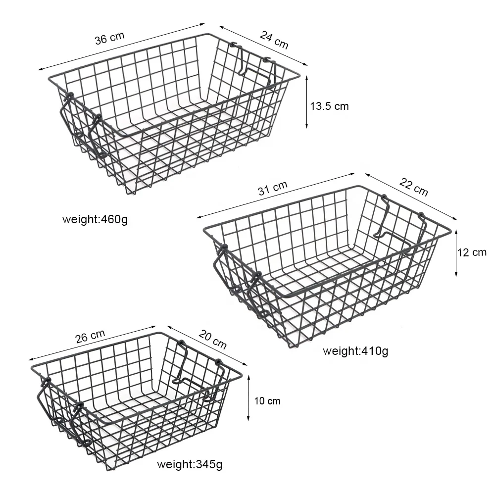 Customized Home Decor Household Multifunction Metal Iron Wire Mesh Basket Kitchen Vegetable Storage Baskets With Handle