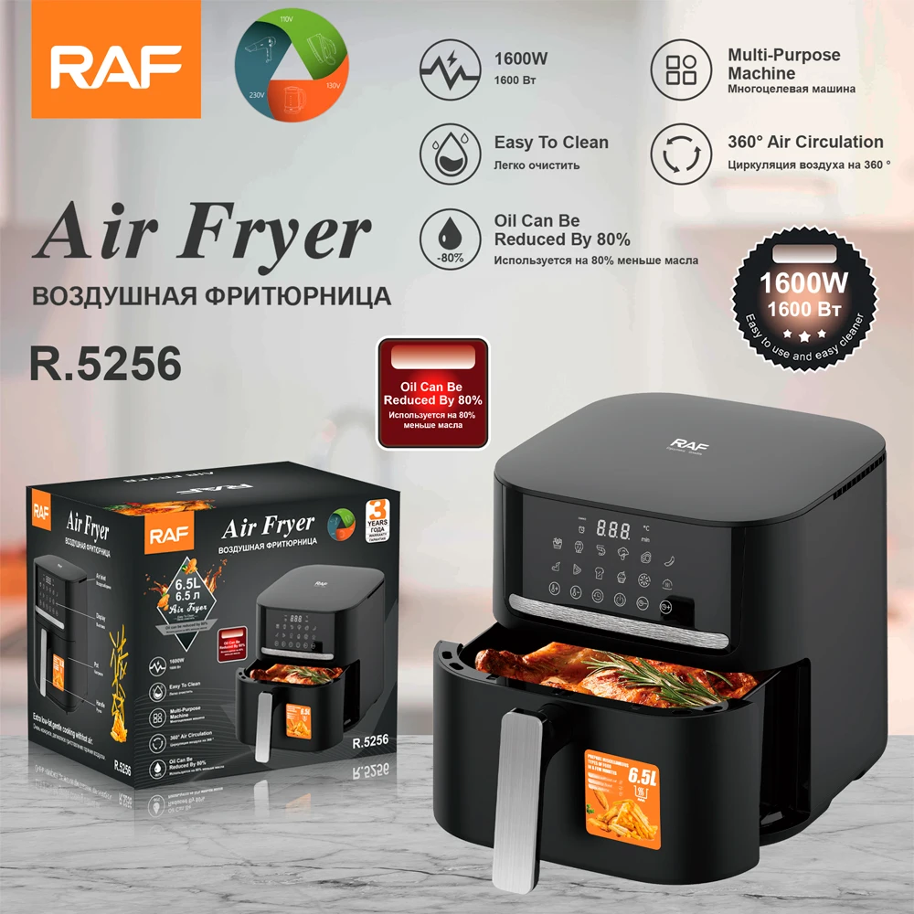 6.5L Air Fryer Touch Screen Heavy Duty Easy Operation Electric Air Fryers Household French Fries
